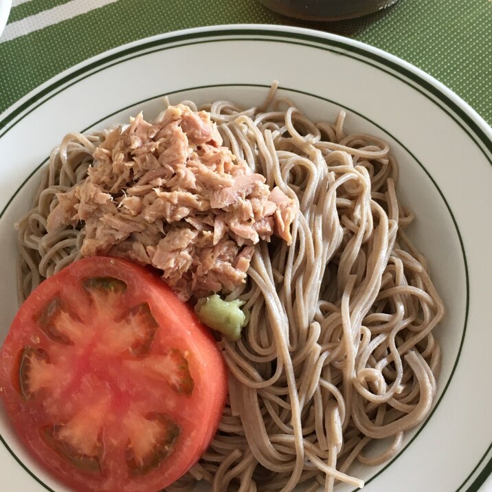 ツナとトマトのぶっかけ蕎麦